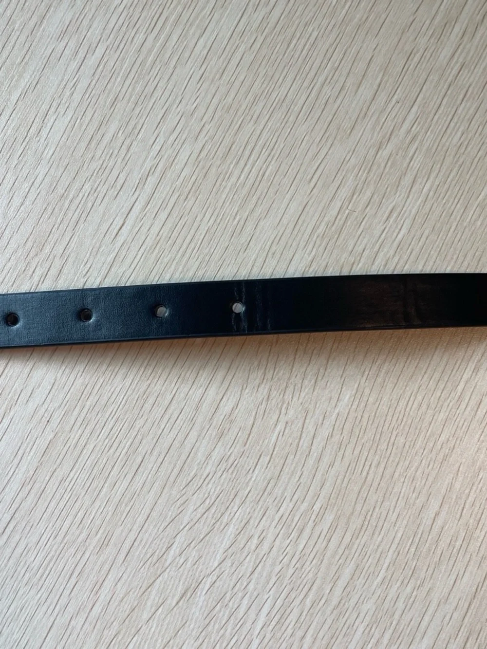 Vintage Black Leather Belt with Oval Antique Silver Buckle